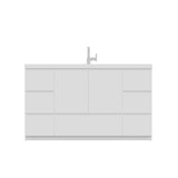 Alya Bath Paterno 60" Single Modern Freestanding Bathroom Vanity, White AB-MOA60S-W