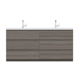 Alya Bath Paterno 72" Double Modern Freestanding Bathroom Vanity, Gray AB-MOA72D-G
