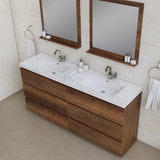 Alya Bath Paterno 72" Double Modern Freestanding Bathroom Vanity, Rosewood AB-MOA72D-RW