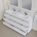 Alya Bath Paterno 72" Double Modern Freestanding Bathroom Vanity, White AB-MOA72D-W