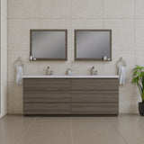 Alya Bath Paterno 84" Double Modern Freestanding Bathroom Vanity, Gray AB-MOA84D-G