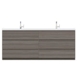 Alya Bath Paterno 84" Double Modern Freestanding Bathroom Vanity, Gray AB-MOA84D-G