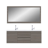 Alya Bath Paterno 60" Modern Wall Mounted Bathroom Vanity, Gray AB-MOF60D-WB