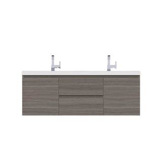 Alya Bath Paterno 60" Modern Wall Mounted Bathroom Vanity, Gray AB-MOF60D-WB