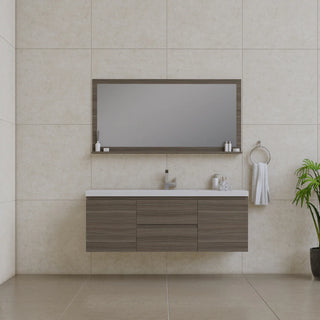 Alya Bath Paterno 60" Single Modern Wall Mounted Bathroom Vanity, Gray AB-MOF60S-WB