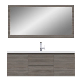 Alya Bath Paterno 60" Single Modern Wall Mounted Bathroom Vanity, Gray AB-MOF60S-WB