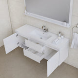 Alya Bath Paterno 60" Single Modern Wall Mounted Bathroom Vanity, White AB-MOF60S-GW