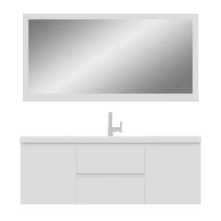 Alya Bath Paterno 60" Single Modern Wall Mounted Bathroom Vanity, White AB-MOF60S-GW