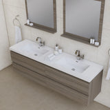 Alya Bath Paterno 72" Modern Wall Mounted Bathroom Vanity, Gray AB-MOF72D-G