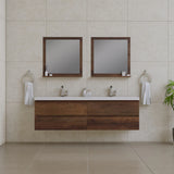 Alya Bath Paterno 72" Modern Wall Mounted Bathroom Vanity, Rosewood AB-MOF72D-RW