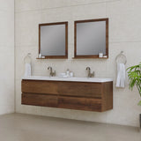 Alya Bath Paterno 72" Modern Wall Mounted Bathroom Vanity, Rosewood AB-MOF72D-RW