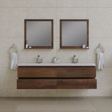 Alya Bath Paterno 72" Modern Wall Mounted Bathroom Vanity, Rosewood AB-MOF72D-RW