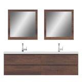Alya Bath Paterno 72" Modern Wall Mounted Bathroom Vanity, Rosewood AB-MOF72D-RW