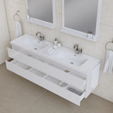 Alya Bath Paterno 72" Modern Wall Mounted Bathroom Vanity, White AB-MOF72D-W