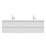 Alya Bath Paterno 72" Modern Wall Mounted Bathroom Vanity, White AB-MOF72D-W