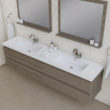 Alya Bath Paterno 84" Modern Wall Mounted Bathroom Vanity, Gray AB-MOF84D-G