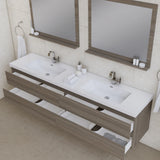 Alya Bath Paterno 84" Modern Wall Mounted Bathroom Vanity, Gray AB-MOF84D-G