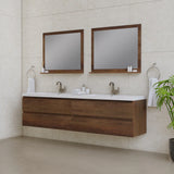 Alya Bath Paterno 84" Modern Wall Mounted Bathroom Vanity, Rosewood AB-MOF84D-RW