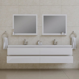Alya Bath Paterno 84" Modern Wall Mounted Bathroom Vanity, White AB-MOF84D-W
