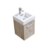 KubeBath Bliss 16” Single Sink Wall Mount Modern Vanity BSL16
