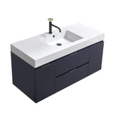KubeBath Bliss 48” Single Sink Wall Mount Modern Vanity BSL48