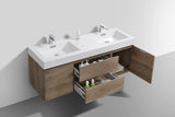 KubeBath Bliss 60” Double Sink Wall Mount Modern Vanity BSL60D