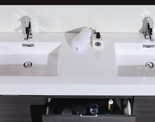KubeBath Bliss 60” Double Sink Wall Mount Modern Vanity BSL60D