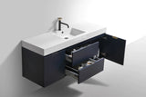 KubeBath Bliss 60” Single Sink Wall Mount Modern Vanity BSL60S