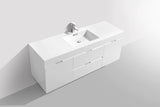 KubeBath Bliss 60” Single Sink Wall Mount Modern Vanity BSL60S