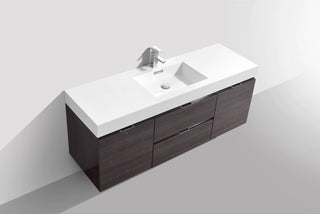 KubeBath Bliss 60” Single Sink Wall Mount Modern Vanity BSL60S