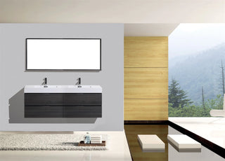 KubeBath Bliss 72” Double Sink Wall Mount Modern Vanity BSL72D