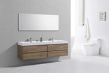 KubeBath Bliss 80” Double Sink Wall Mount Modern Vanity BSL80D