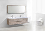 KubeBath Bliss 80” Double Sink Wall Mount Modern Vanity BSL80D