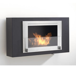 Eco-Feu Brooklyn 21" UL Listed Wall Mounted / Built-In Ethanol Fireplace Matte Black Stainless Steel WU-00173-MB