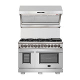Forno Capriasca - Titanium Professional 48" Freestanding Dual Fuel Electric 240V Oven Range FFSGS6187-48