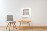 Eco-Feu Cosy - 21" UL Listed Wall Mounted / Free Standing Ethanol Fireplace Gloss White WS-00171-GW
