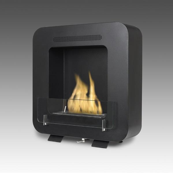 Eco-Feu Cosy - 21" UL Listed Wall Mounted / Free Standing Ethanol Fireplace Matte Black WS-00169-BB