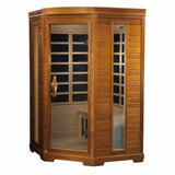DYNAMIC HEMING 2-PERSON CORNER LOW EMF (UNDER 8MG) FAR INFRARED SAUNA (CANADIAN HEMLOCK) DYN‐6225‐02