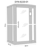 DYNAMIC VITTORIA 2-PERSON LOW EMF (UNDER 8MG) FAR INFRARED SAUNA (CANADIAN HEMLOCK) DYN‐6220‐01