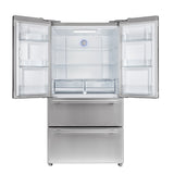 Forno Moena - 36" Fench Door Counter Depth Refrigerator 19cu.ft SS color, with  Professional Handle FFRBI1820-36SB