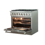 Forno Galiano - Gold Professional 36" Freestanding Dual Fuel 240V Electic Oven Range  FFSGS6156-36