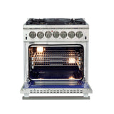 Forno Capriasca - Titanium Professional 30" Freestanding Dual Fuel 240V Electic Oven Range FFSGS6187-30