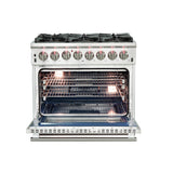 Forno Capriasca - Titanium Professional 36" Freestanding Dual Fuel Electric 240V Oven Range FFSGS6187-36