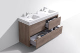 KubeBath Bliss 60" Double Sink Free Standing Modern Vanity FMB60D