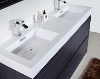 KubeBath Bliss 60" Double Sink Free Standing Modern Vanity FMB60D