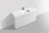 KubeBath Bliss 60" Single Sink Free Standing Modern Vanity FMB60S