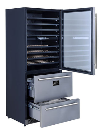 Forno Capraia - Triple Temp Zones - Dual Zone 30" Wine Cooler with two refrigerator drawers FWCDR6661-30