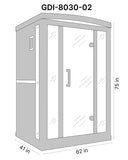 GOLDEN DESIGNS 3-PERSON FULL SPECTRUM PURETECH™ NEAR ZERO EMF FAR INFRARED SAUNA WITH HIMALAYAN SALT BAR (CANADIAN HEMLOCK) GDI-8030-02