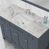 Alya Bath Norwalk 48" Vanity in Gray with Carrera Marble Top HE-101-48-G-CWMT