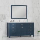 Alya Bath Norwalk 60" Single Vanity Blue with Carrera Marble Top HE-101-60S-B-CWMT